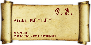 Viski Máté névjegykártya